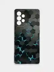 Бирюзовый чехол на Samsung Galaxy A53 5G / Галакси А53 5G прозрачный, с рисунком, защита камеры