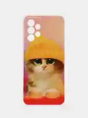 Желтый чехол на Samsung Galaxy A33 5G / Галакси А33 5G прозрачный, с рисунком, защита камеры