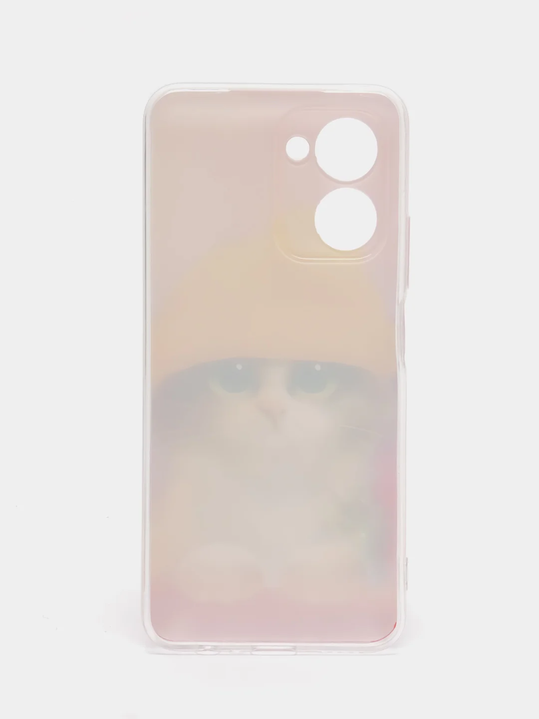 Желтый силиконовый чехол на Realme C33 / Реалми С33 прозрачный, с рисунком, защита камеры