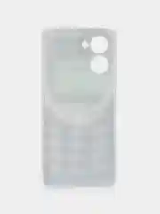 Угольный силиконовый чехол на Realme C33 / Реалми С33 прозрачный, с рисунком, защита камеры