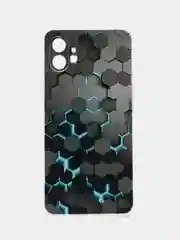 Бирюзовый силиконовый чехол на Nothing Phone 1 / Нотинг Фон 1 прозрачный, с рисунком, защита камеры