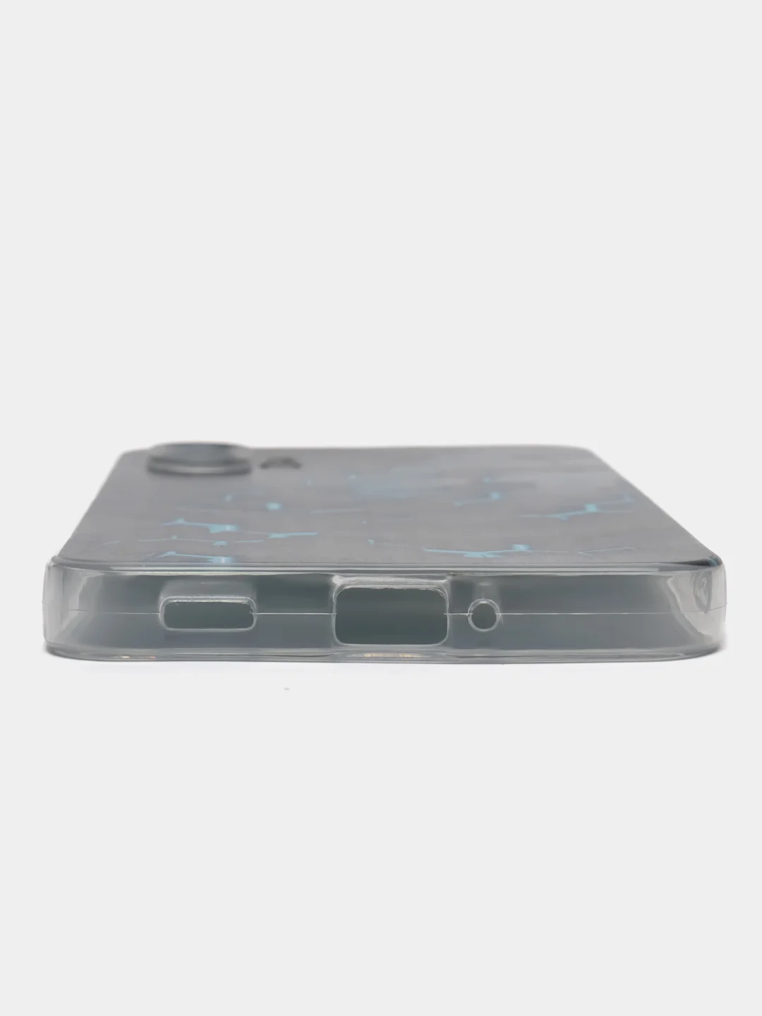 Бирюзовый силиконовый чехол на Nothing Phone 1 / Нотинг Фон 1 прозрачный, с рисунком, защита камеры