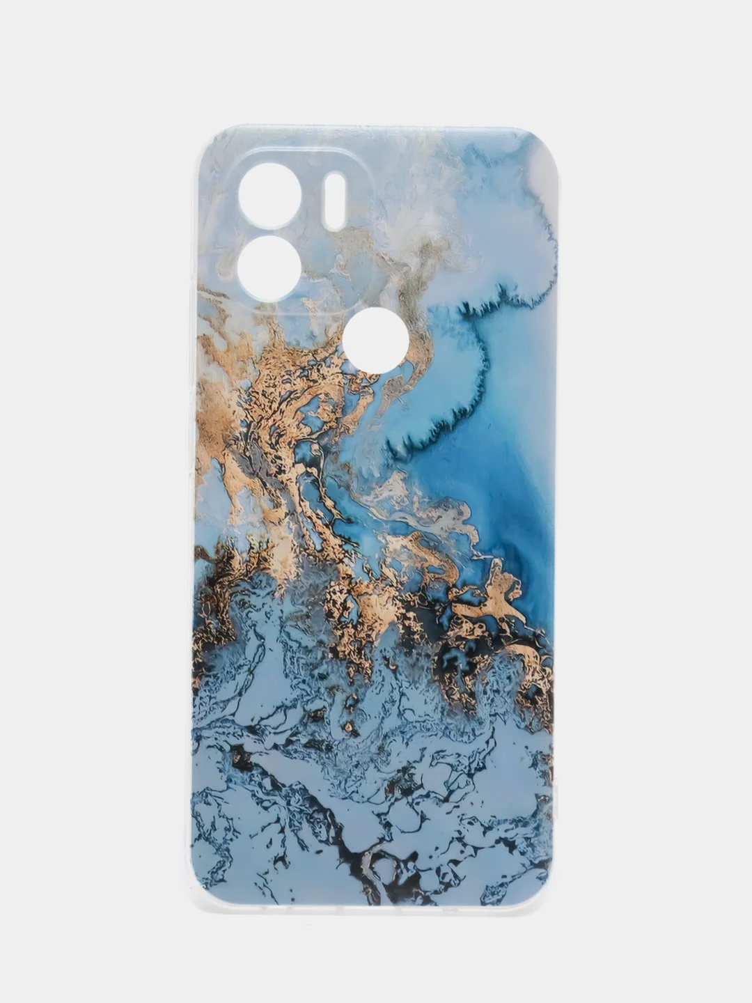 Голубой чехол на Xiaomi Redmi A1 Plus/A2 Plus/Poco C51/C50 / Редми A1+ с рисунком, защита камеры
