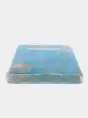Светло-синий силиконовый чехол на Samsung Galaxy S10 / Самсунг S10 прозрачный с рисунком, защита камеры