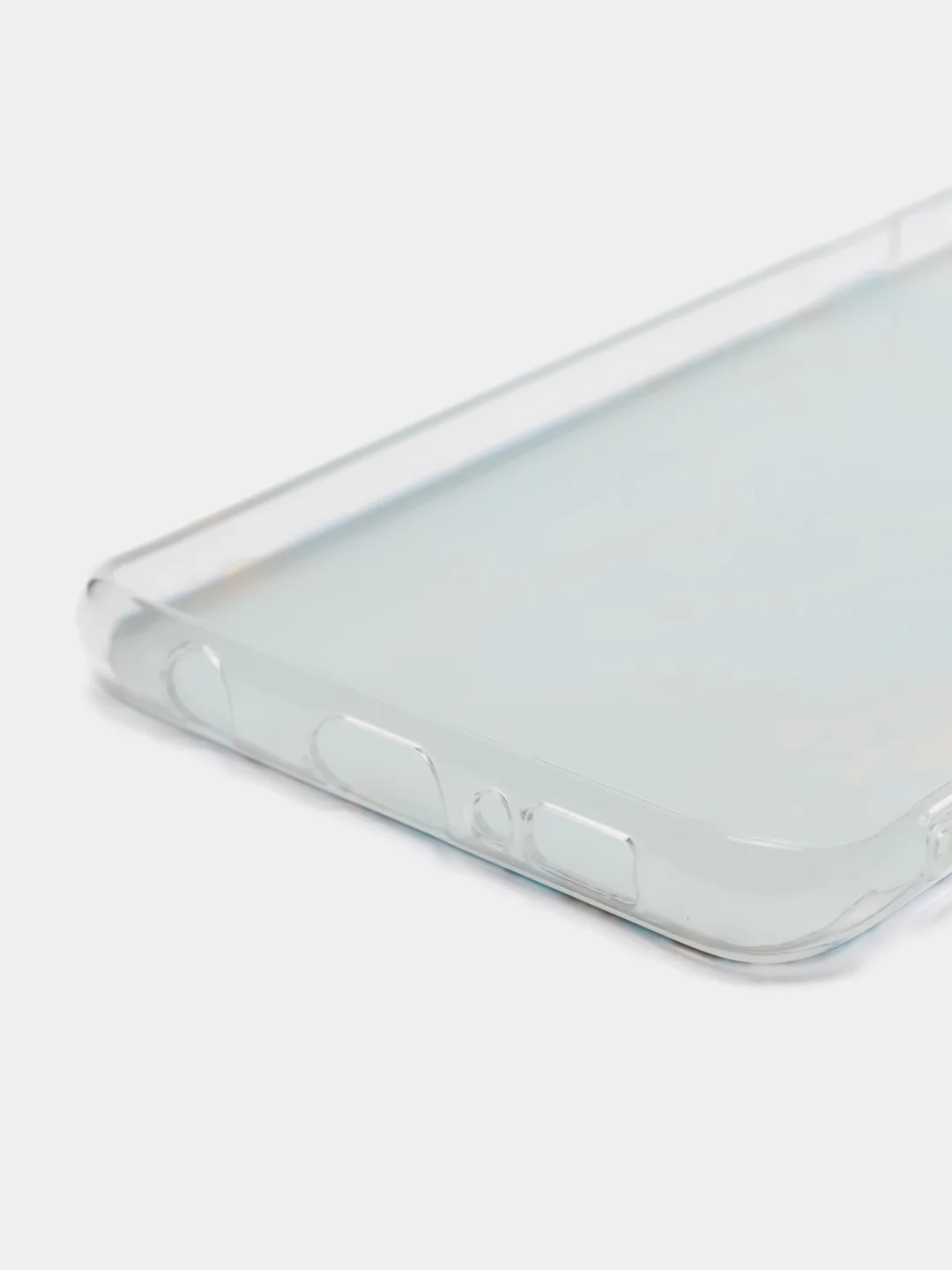 Светло-синий силиконовый чехол на Samsung Galaxy S10 / Самсунг S10 прозрачный с рисунком, защита камеры