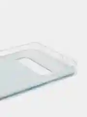Светло-синий силиконовый чехол на Samsung Galaxy S10 / Самсунг S10 прозрачный с рисунком, защита камеры