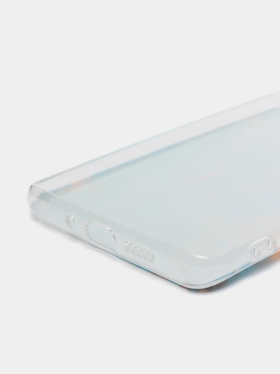 Светло-синий силиконовый чехол на Huawei P30 Pro / Хуавей P30 Pro прозрачный, с рисунком, защита камеры