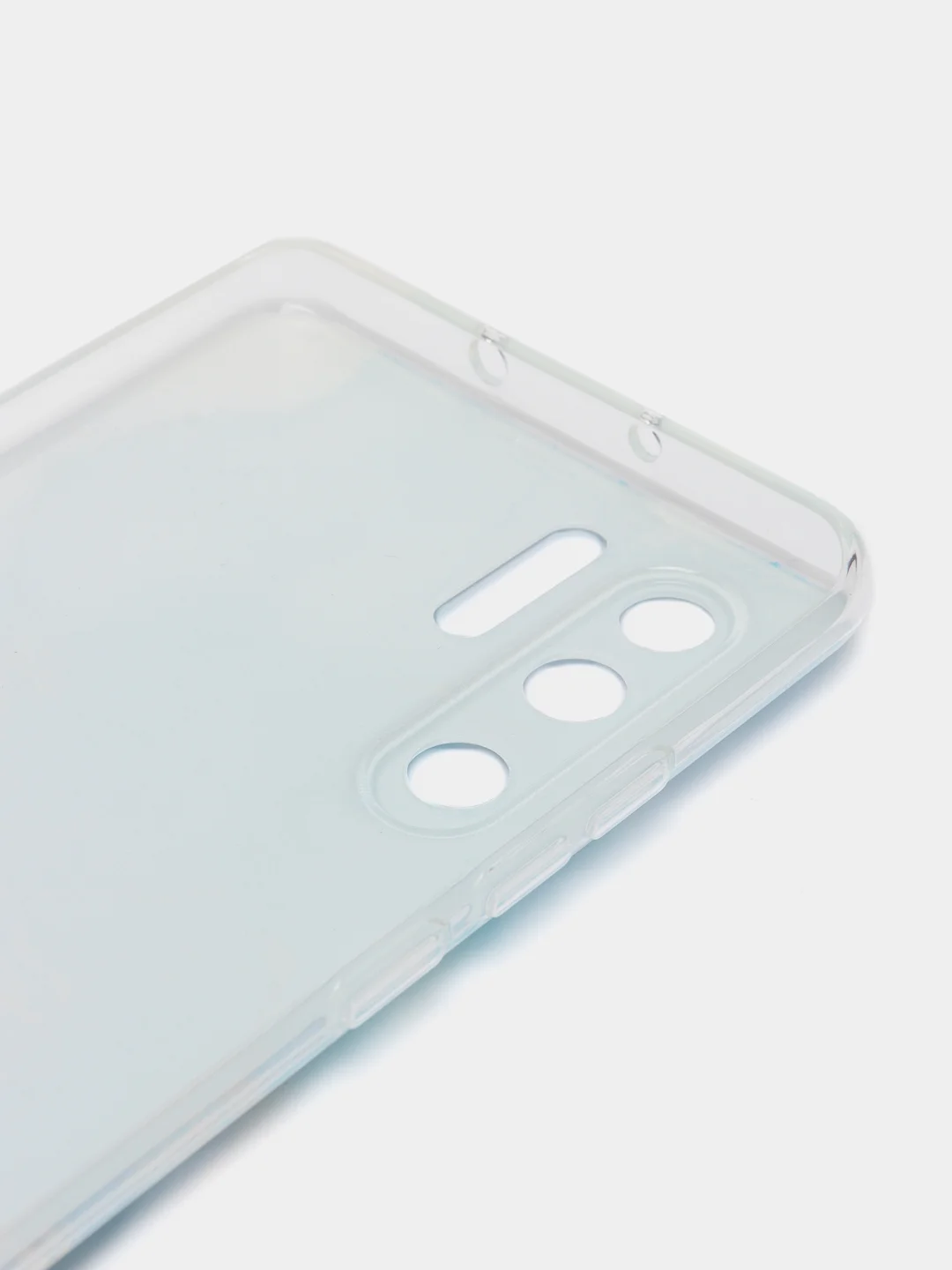 Светло-синий силиконовый чехол на Huawei P30 Pro / Хуавей P30 Pro прозрачный, с рисунком, защита камеры