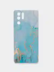 Светло-синий силиконовый чехол на Huawei P30 Pro / Хуавей P30 Pro прозрачный, с рисунком, защита камеры