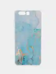 Светло-синий силиконовый чехол на Huawei Honor 9 / Хонор 9 прозрачный, с рисунком, защита камеры