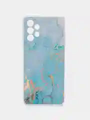 Светло-синий силиконовый чехол на Samsung Galaxy A13 4G / Самсунг А13 4G прозрачный, с рисунком