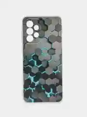 Бирюзовый чехол на Samsung Galaxy A33 5G / Галакси А33 5G прозрачный, с рисунком, защита камеры