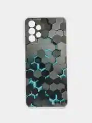 Бирюзовый силиконовый чехол на Samsung Galaxy A13 4G / Самсунг А13 4G прозрачный, с рисунком