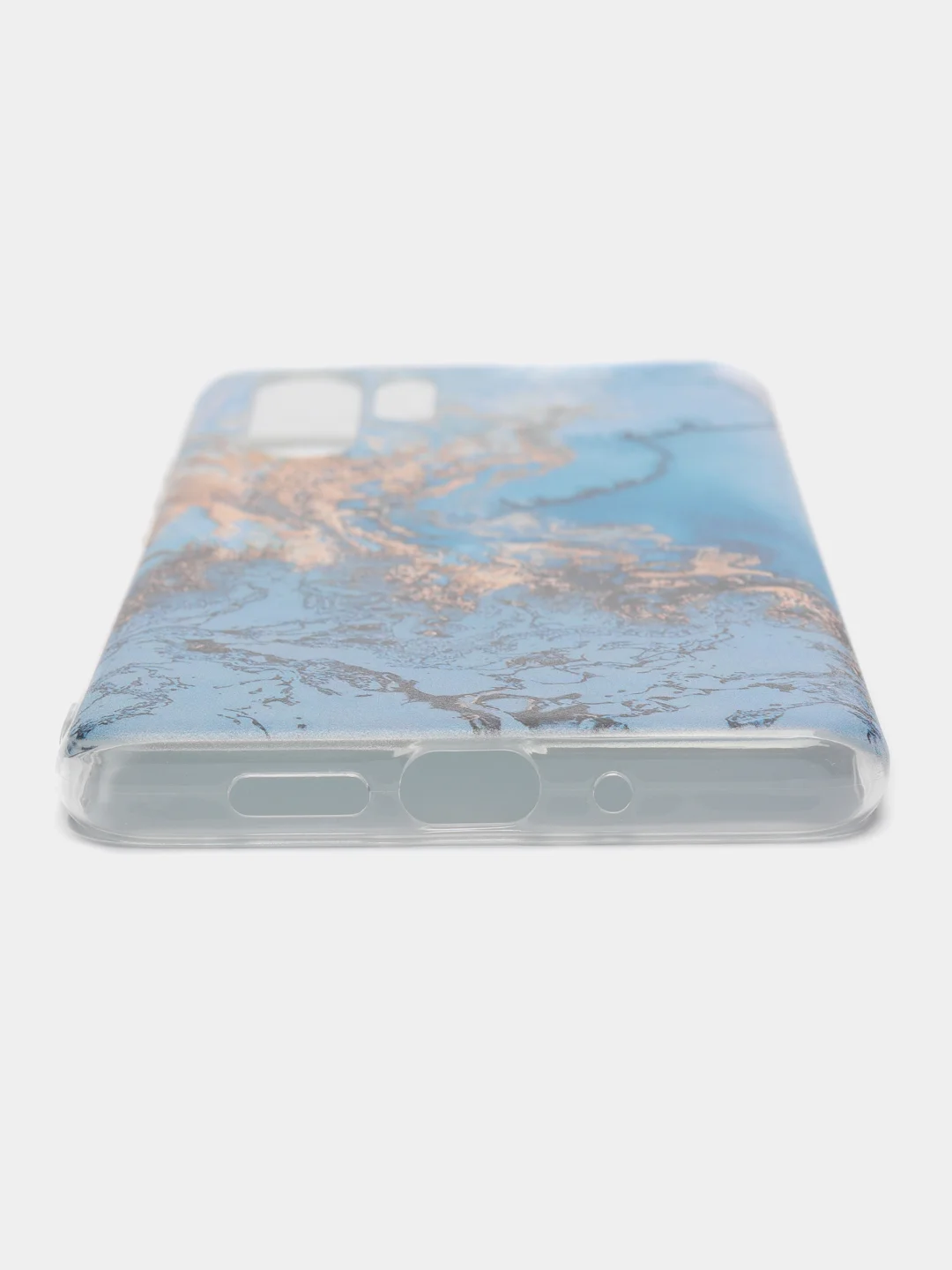Голубой силиконовый чехол на Huawei P30 Pro / Хуавей P30 Pro прозрачный, с рисунком, защита камеры