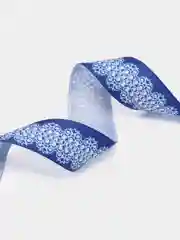 Индиго лента репсовая с рисунком 2,5см (длина 2м)