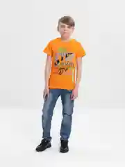Коралловый футболка для мальчика, с принтом, хлопок, 8-12 лет