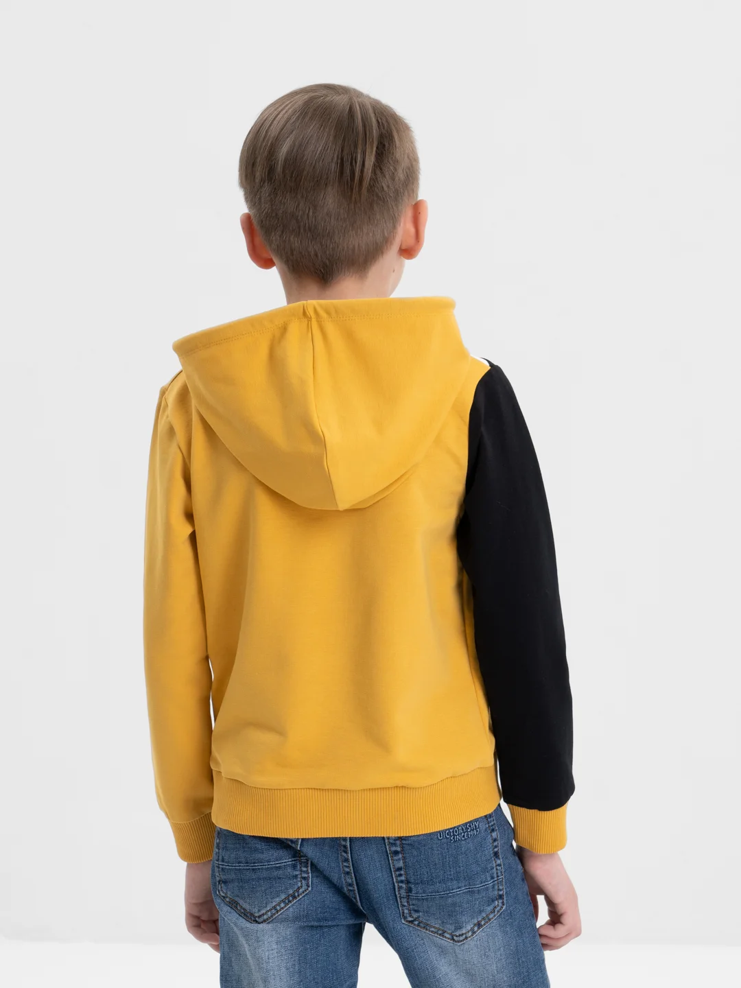 Горчичный свитшот Bonito kids, толстовка для мальчика, с капюшоном