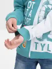 Бирюзовый толстовка, бомбер для мальчика, свитшот. BonitoKids