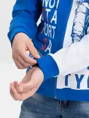 Синий толстовка, бомбер для мальчика, свитшот. BonitoKids