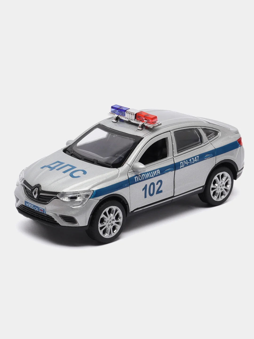 Машина Технопарк RENAULT ARKANA ПОЛИЦИЯ 12 см, металл, свет-звук