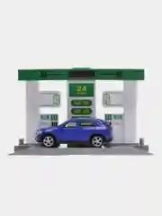 Игрушка Технопарк АВТОЗАПРАВОЧНАЯ СТАНЦИЯ 21 см, С МАШИНКОЙ, пластик, свет-звук