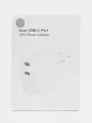 Белый двухпортовый адаптер питания USB-C мощностью 35 Вт для быстрой зарядки Apple, Android