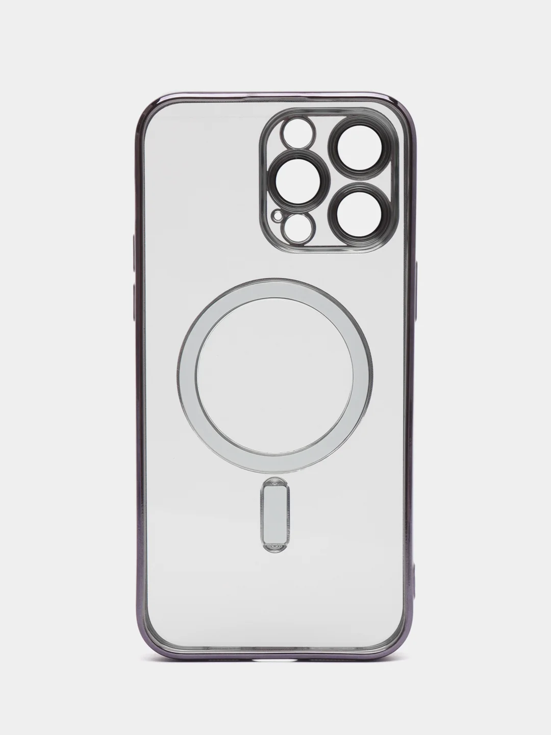 Фиолетовый магнитный чехол MagSafe iPhone 14 Plus Pro Max с гальваническим покрытием