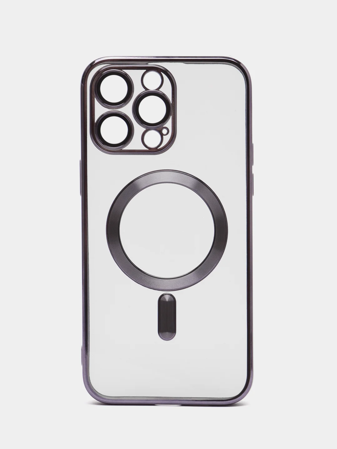 Фиолетовый магнитный чехол MagSafe iPhone 14 Plus Pro Max с гальваническим покрытием