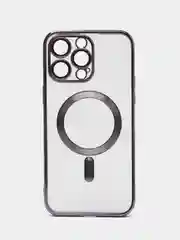 Фиолетовый магнитный чехол MagSafe iPhone 14 Plus Pro Max с гальваническим покрытием