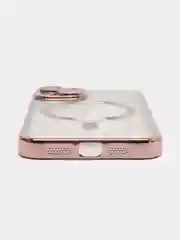 Розовый магнитный чехол MagSafe iPhone 14 Plus Pro Max с гальваническим покрытием