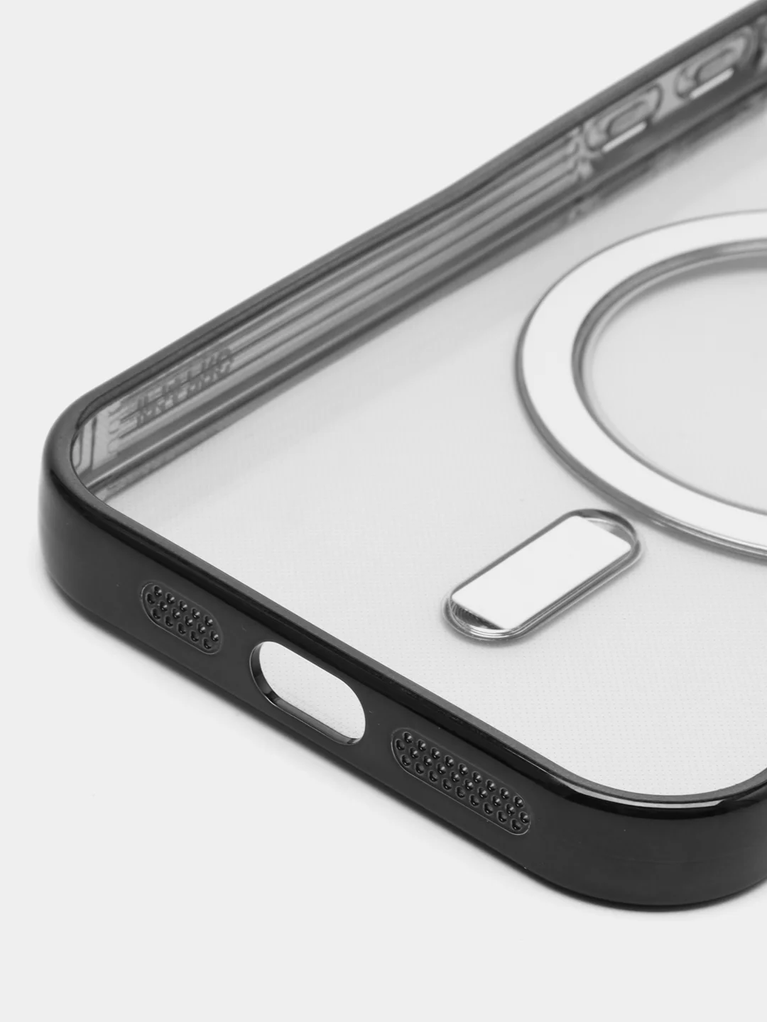 Черный магнитный чехол MagSafe iPhone 14 Plus Pro Max с гальваническим покрытием