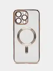 Золотой магнитный чехол MagSafe iPhone 14 Plus Pro Max с гальваническим покрытием
