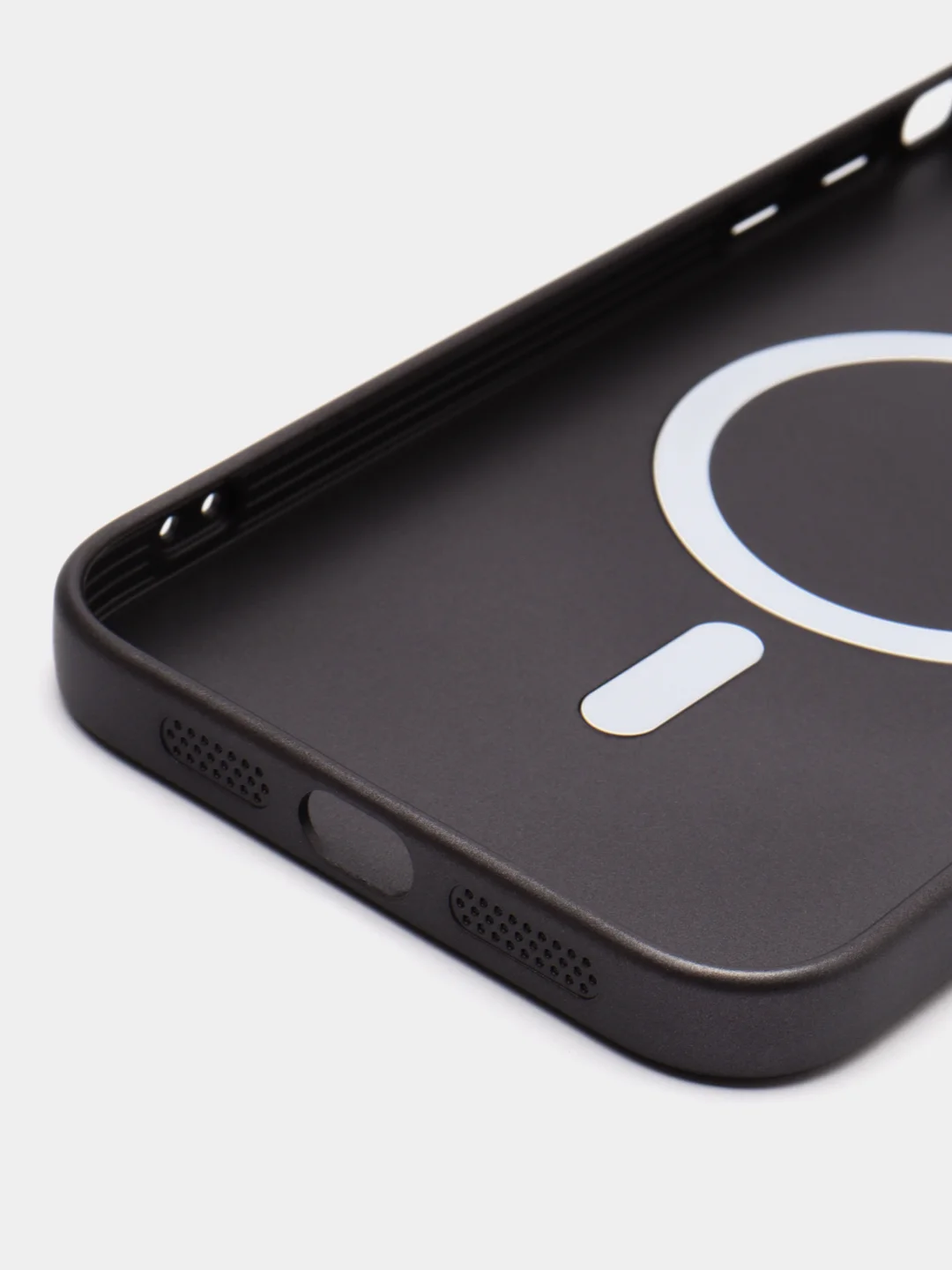 Серый цветной магнитный чехол MagSafe на iPhone 14 Plus Pro Max с защитным стеклом камеры