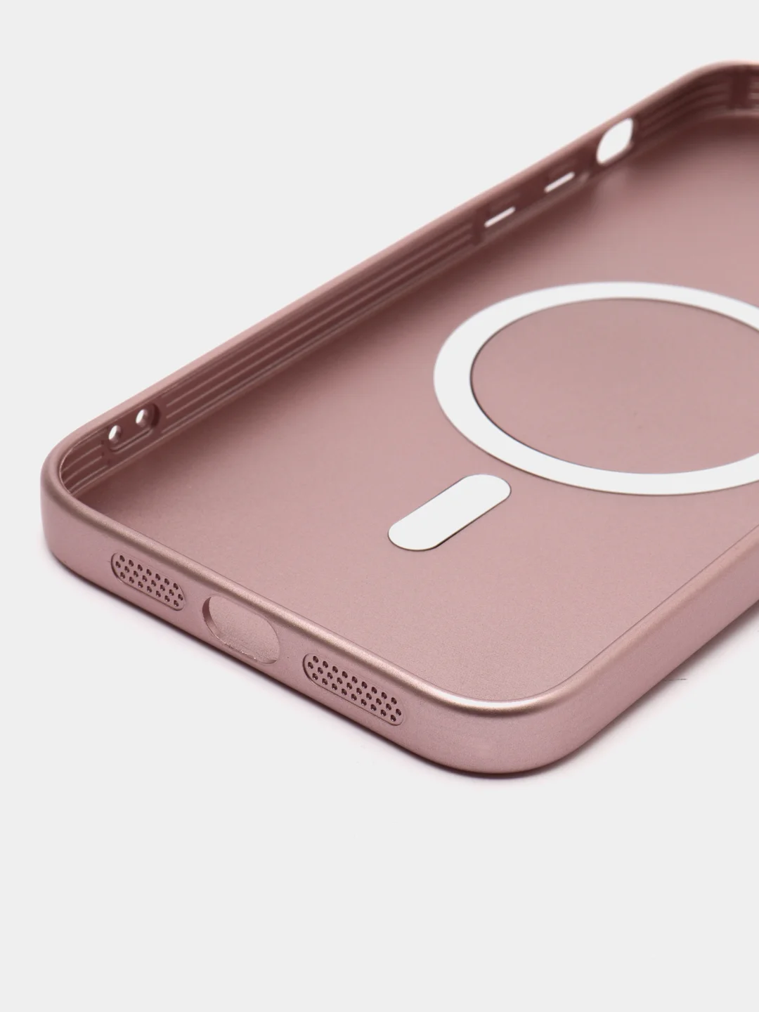 Розовый цветной магнитный чехол MagSafe на iPhone 14 Plus Pro Max с защитным стеклом камеры