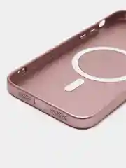 Розовый цветной магнитный чехол MagSafe на iPhone 14 Plus Pro Max с защитным стеклом камеры