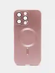 Розовый цветной магнитный чехол MagSafe на iPhone 14 Plus Pro Max с защитным стеклом камеры