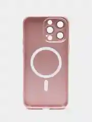 Розовый цветной магнитный чехол MagSafe на iPhone 14 Plus Pro Max с защитным стеклом камеры