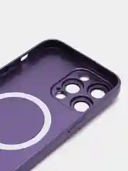Фиолетовый цветной магнитный чехол MagSafe на iPhone 14 Plus Pro Max с защитным стеклом камеры