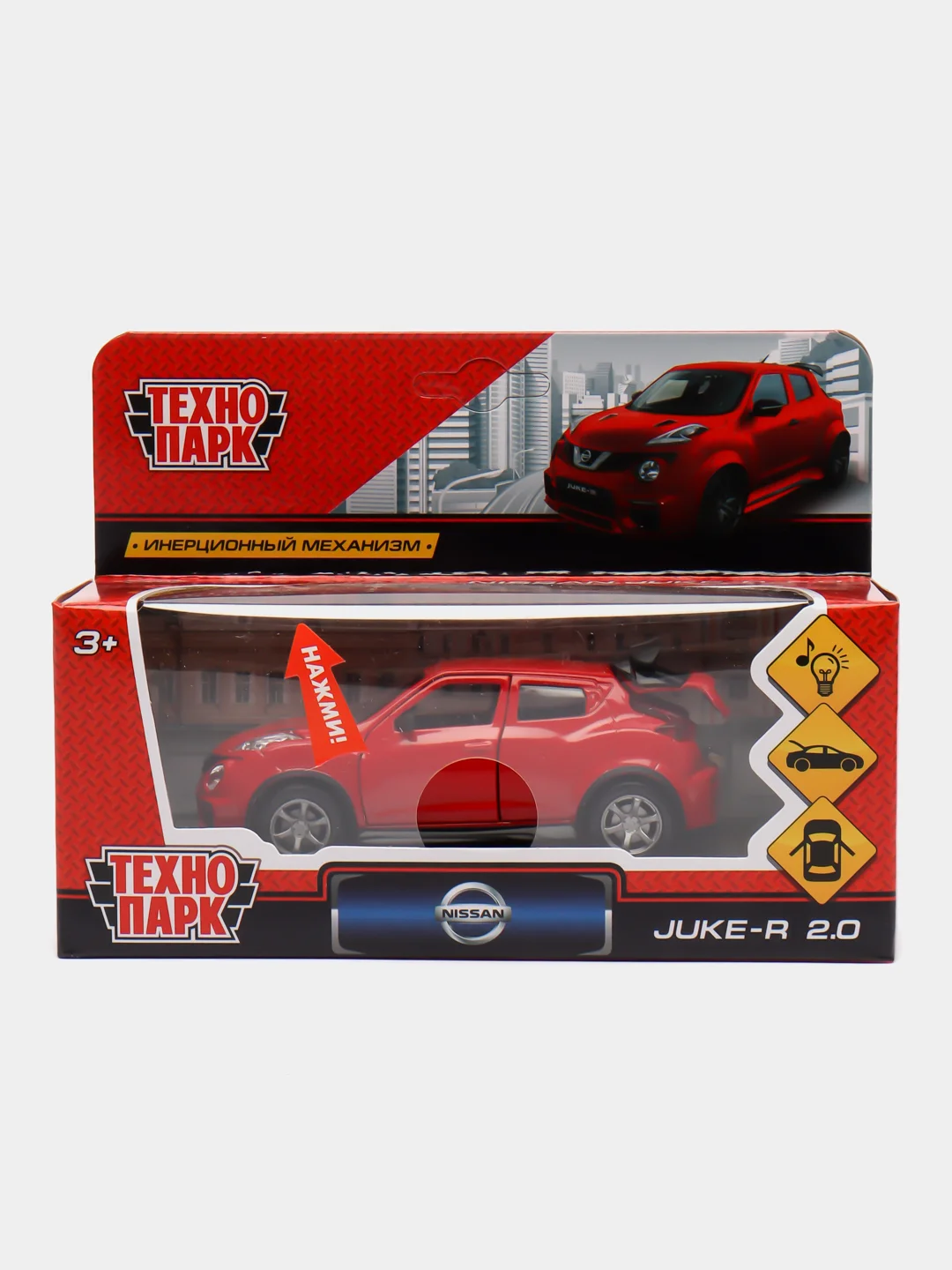 Машина Технопарк NISSAN JUKE-R 2.0 12 см, металл, свет-звук, красный