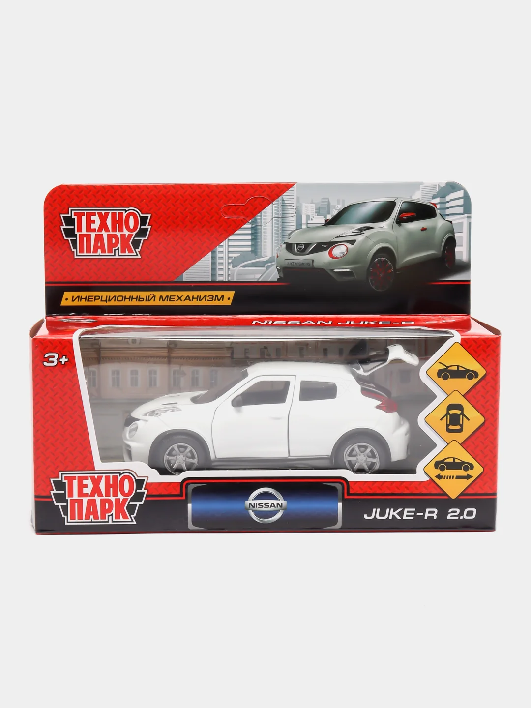 Машина Технопарк NISSAN JUKE-R 2.0, длина 12 см, металл, инерция, белый