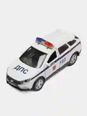 Машина Технопарк  Lada Vesta SW Cross "Полиция", 12 см, металл, белый