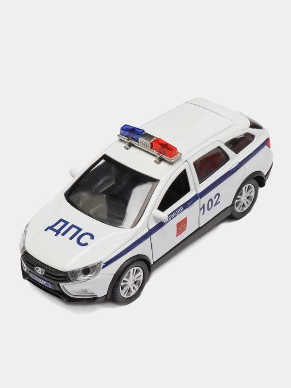 Машина Технопарк  Lada Vesta SW Cross "Полиция", 12 см, металл, белый