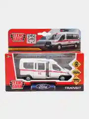 Машина Технопарк FORD TRANSIT СКОРАЯ, 12 см, металл, инерция