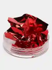 Красный фольга поталь(мягкая жатая сусальное золото) в баночке для маникюра и педикюра
