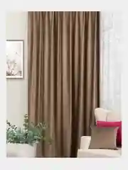 Коричневый штора интерьерная, бархат, 1 штука, 200 х 270 см