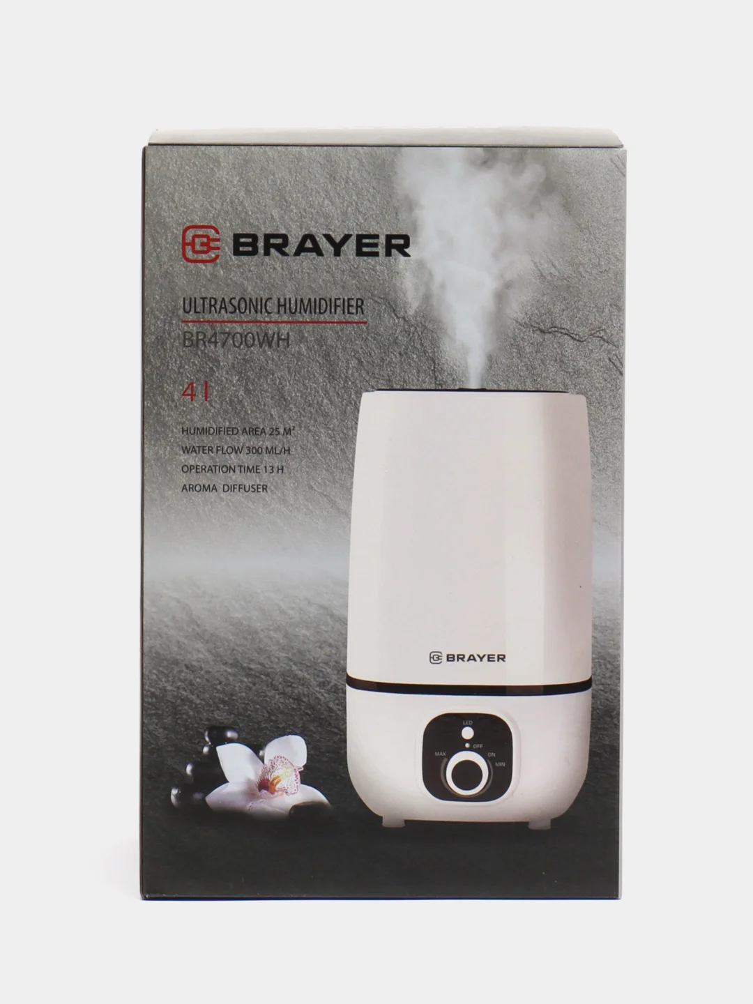 Увлажнитель воздуха Brayer BR4700WH, арома-контейнер, белый, объем бака 4 л, 25 Вт