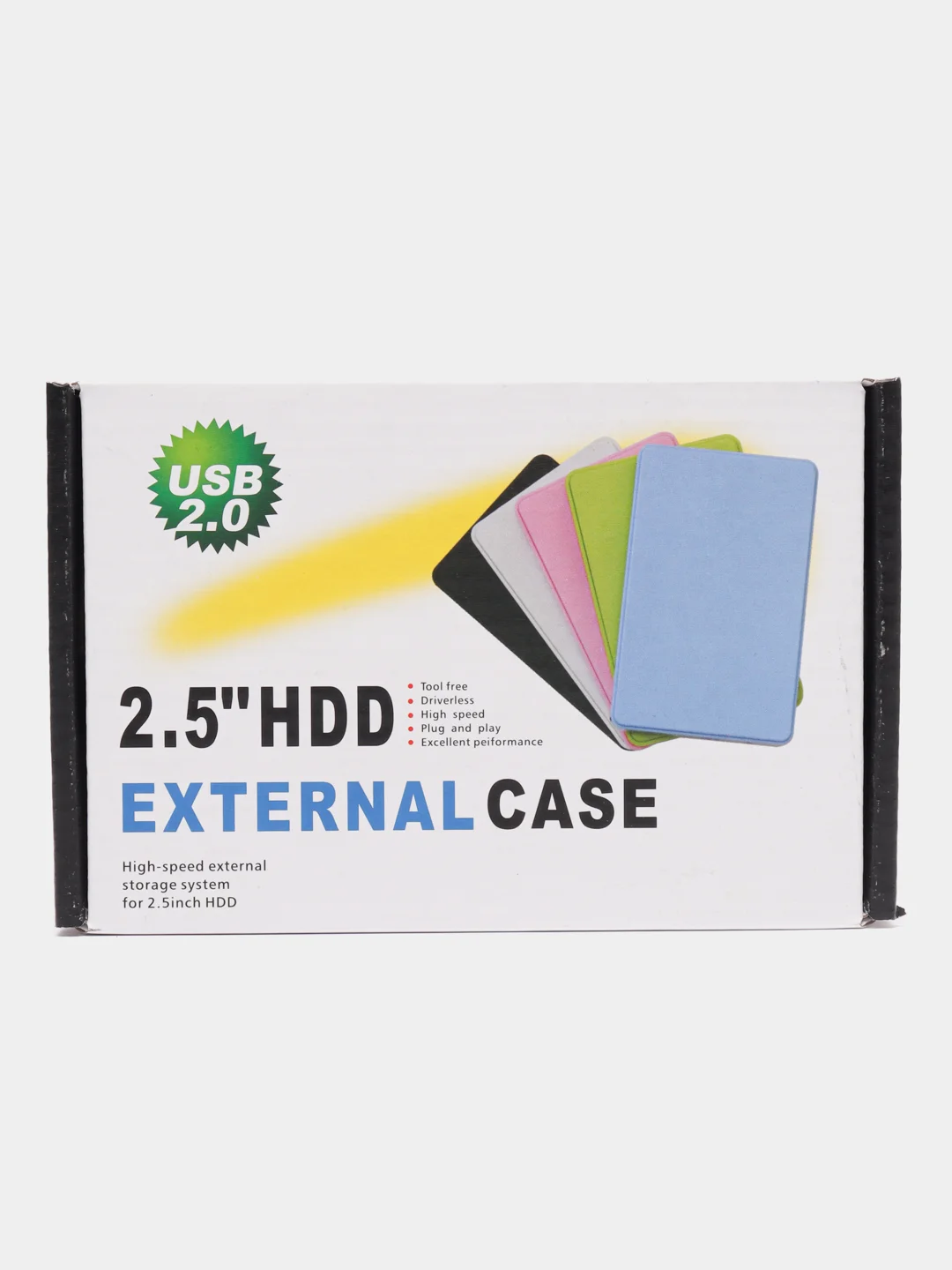 Черный кейс для жесткого диска USB 2.0
