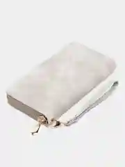 Серый женский кошелек, из искусственного нубука