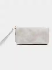 Серый женский кошелек, из искусственного нубука