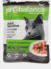 Влажный корм для кошек ProBalance при чувствительном пищеварении 5 шт. х 85 г